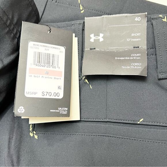 NWT Under Armour Black Golf Shorts Bird Print 40 - Picture 7 of 8
